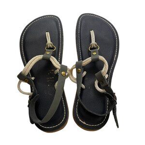 Kino Cordones Navy Rope Flip Flops Strap Sandals-6